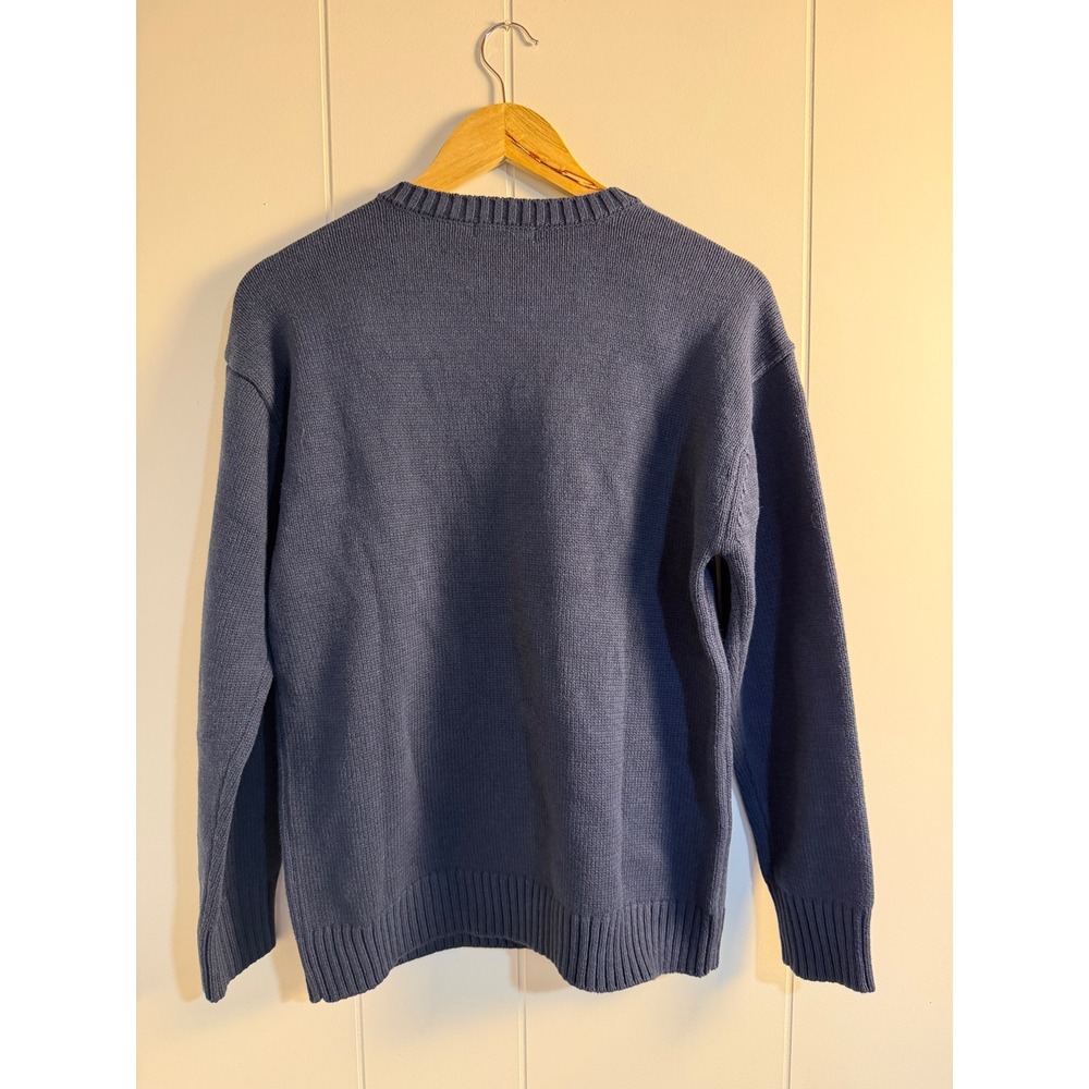 USA Teddy Bear Sweater Medium Navy Blue Knit Americana Graphic - Picture 2 of 5
